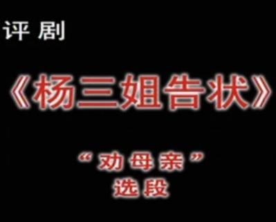 评剧《杨三姐告状》选段：劝母亲谷文月