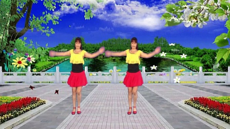 惠州石湾玲玲广场舞《就爱广场舞》背面演示