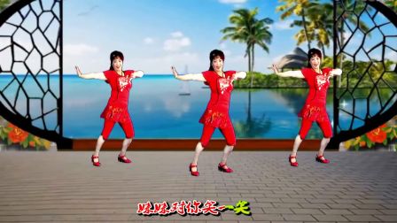 吕芳广场舞《妹妹比花俏》简单流畅正背面及