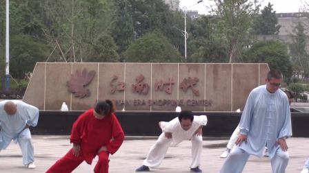 颍川海阔采编江南时代广场晨练 练习《八段