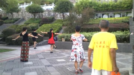娄底市珠山公园广场舞跳舞的老大爷