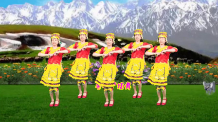 民歌广场舞《新龙船调》妹娃上了船 两岸花
