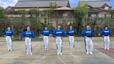 流行舞曲广场舞《野花香》网红三组双人操轻
