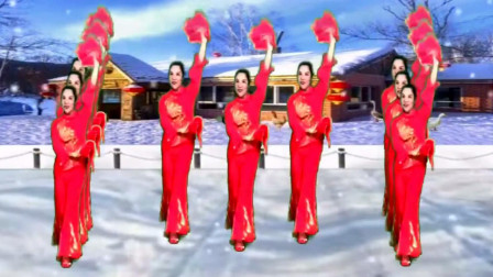 火爆流行广场舞《东北的冬东北的情》简单秧
