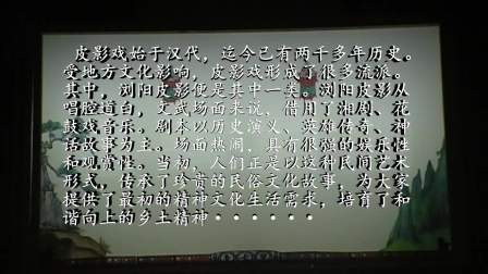 浏阳皮影戏《龙虎斗片段》 张明星 戏曲高清