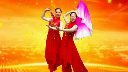 西安悠然广场舞《我的祖国》优美大气扇子舞