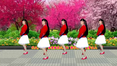 广场舞《浪漫桃花三月红》好听极了 附教学
