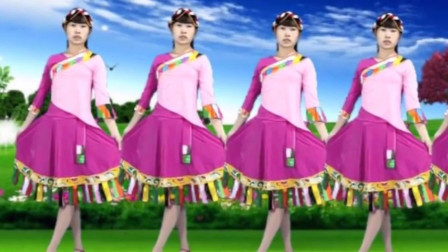 梅花开广场舞《吉祥欢歌》初学藏舞适合零基