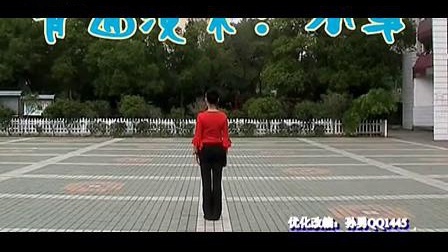 高安子君广场舞《油菜花儿开》背面分解