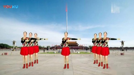 经典革命红歌广场舞《五星红旗迎风飘扬》附