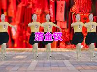 绚丽广场舞《落金钗》原创优美步子舞正面演