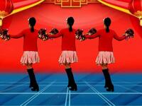 广场舞《红红红》32步新年舞背面更好看