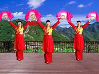广场舞扇子舞《走进新时代》简单欢快大气