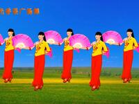 广场舞扇子舞《油菜花之恋》32步歌甜舞美
